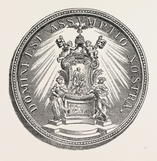 MEDAL OF POPE ALEXANDER VIII, WHOSE PONTIFICATE LASTED FROM 1689 to 1691, 1851 engraving