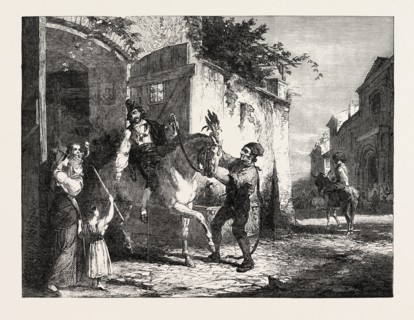 SAINT ANTHONY'S DAY IN ROME, PAINTED BY G.H. THOMAS, GEORGE HOUSMAN THOMAS, 1824-1868, ENGLISH
