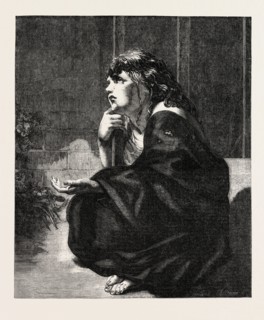 SHADE PAINTED BY JAMES SANT, 1820-1916, BRITISH PAINTER,IN THE EXHIBITION OF THE BRITISH