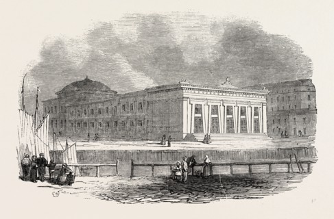 THE THORVALDSEN MUSEUM, DENMARK. BERTEL THORVALDSEN, 1770-1844, DANISH SCULPTOR, 1851 engraving