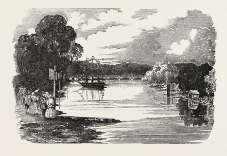 THE PRINCE OF WALES MODEL FRIGATE, 1851 engraving
