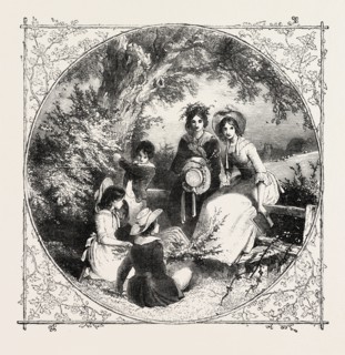 MAYING, DESIGNED BY FOSTER; IN THE COUNTRY SIDE, 1851 engraving