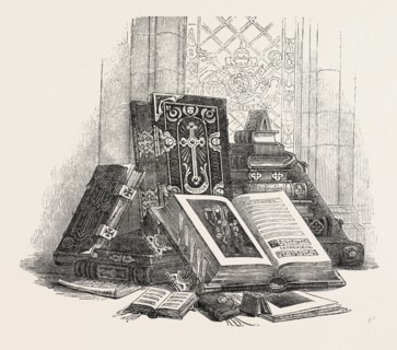 GROUP OF BOOKS, BY HANICQ, OF MECHLIN, 1851 engraving