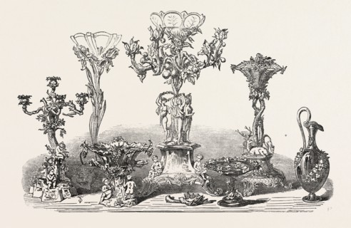 GROUP OF PLATE, BY SMITH AND NICHOLSON, 1851 engraving