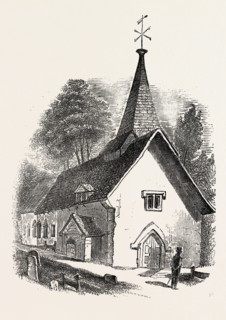MERTON CHURCH, UK, 1851 engraving