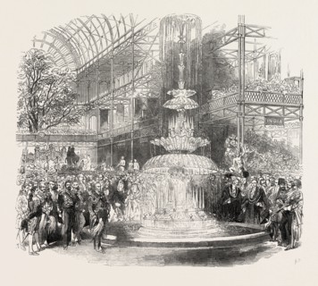 THE TRANSEPT OF THE CRYSTAL PALACE ON THE 1ST OF MAY, THE GREAT EXHIBITION, LONDON, UK, 1851