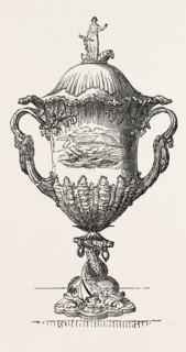 SILVER CUP PRESENTED TO THE DEPUTY-POST-CAPTAIN OF CAPE TOWN, SOUTH AFRICA, 1851 engraving