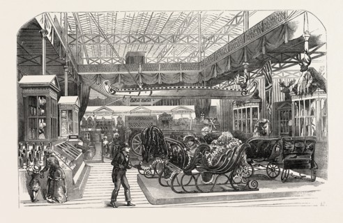 THE CANADIAN COURT, CRYSTAL PALACE, THE GREAT EXHIBITION, HYDE PARK, LONDON, UK, 1851 engraving
