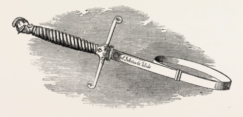 TOLEDO SWORD, BY DON MANUEL DE YSASI, 1851 engraving