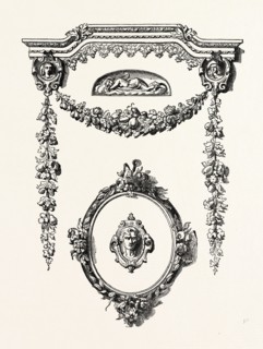 STAMPE LEATHER ORNAMENTS, BY LEAKE, 1851 engraving