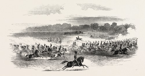 BRITISH ROYAL HORSE ARTILLERY, UK, 1851 engraving