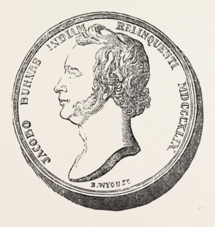 BOMBAY BURNES MEDAL, INDIA, 1851 engraving