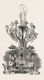 CENTREPIECE, BY MESSRS. LAMBERT AND RAWLINGS, 1851 engraving