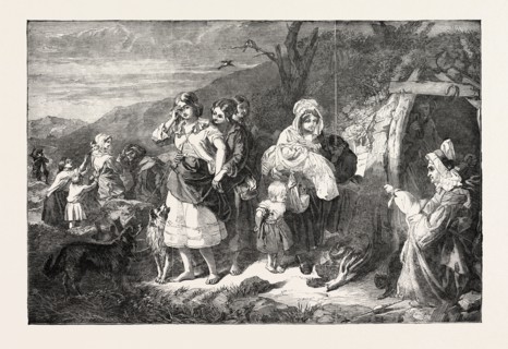 EXHIBITION OF THE ROYAL ACADEMY: THE SPAE-WIFE OF THE CLACHEN PAINTED BY J. PHILLIP, UK, 1851