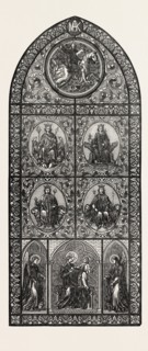 STAINED GLASS, BY M. MARTIN DE TROYES, 1851 engraving