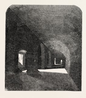 CRYPT DISCOVERED UNDER THE DEANERY HOUSE, WATERFORD, 1851 engraving