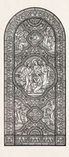 STAINED GLASS WINDOW, BY J.A. GIBBS, 1851 engraving