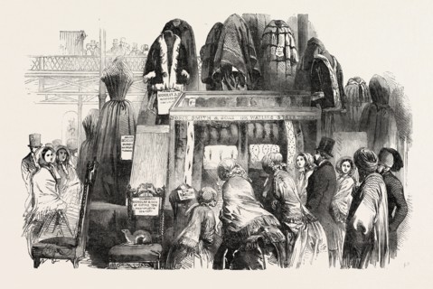 THE GREAT EXHIBITION, CRYSTAL PALACE, HYDE PARK, LONDON, UK: CASE OF FURS, SHOWING ESPECIALLY THE