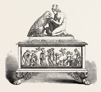 IVORY CASKET, FROM DENMARK, 1851 engraving