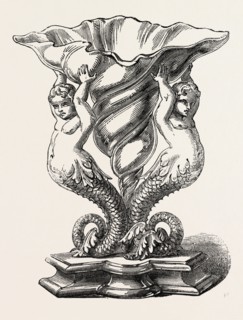 SALT CELLAR, BY MESSRS. MARTIN AND BURKETT, CHELTENHAM, 1851 engraving