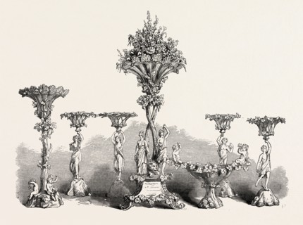 DESSERT SERVICE OF PLATE PRESENTED TO THE MAYOR OF BRISTOL, UK, 1851 engraving