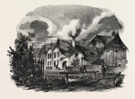WELLS, IN UPPER AUSTRIA, A WOODCUT IN THE AUSTRIAN PRINTING ESTABLISHMENT, 1851 engraving