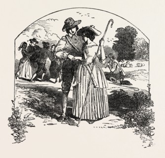 THE PASSIONATE SHEPHERD TO HIS LOVE BOOK OF ENGLISH SONGS, 1851 engraving