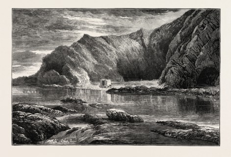 ILFRACOMBE: SCENE OF THE FATAL BATHING ACCIDENT, DEVON, UK, 1873 engraving