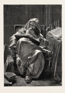 THE MONK, FROM THE PICTURE BY CARL HAAG, 1873 engraving
