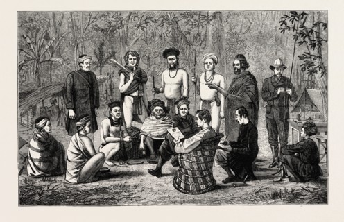 INDIAN SKETCHES: THE LATELY INDEPENDENT GARO CHIEFS TENDERING THEIR SUBMISSION TO CAPTAIN