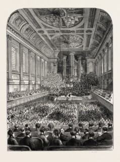 THE BIRMINGHAM MUSICAL FESTIVAL: INTERIOR OF THE TOWN HALL, UK, 1873 engraving