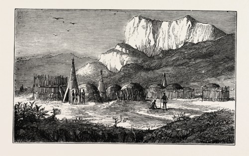 KRAAL ON THE ZULU BORDER, CAPE COLONY, SOUTH AFRICA