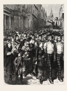 THE CALLING OUT OF THE RESERVES, A SCENE IN SCOTLAND, UK