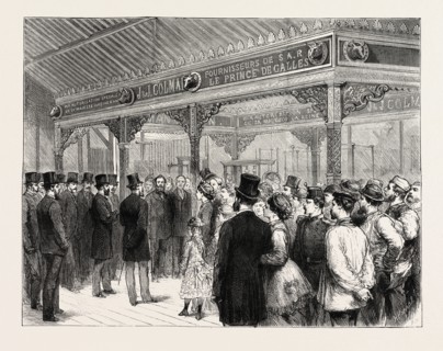 THE PRINCE OF WALES INSPECTING THE BRITISH SECTION, PARIS EXHIBITION, FRANCE