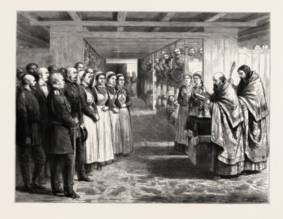 BRITISH CHARITABLE WORK IN TURKEY - BLESSING A FLOATING HOSPITAL ON THE DANUBE AT GIURGEVO