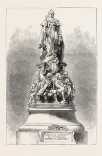 UNVEILING THE STATUE OF CATHERINE II AT ST. PETERSBURG, RUSSIA: THE MONUMENT, 1873 engraving