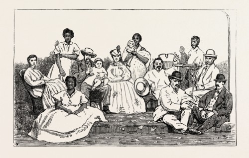 A PLANTER AND HIS FAMILY, 1873 engraving