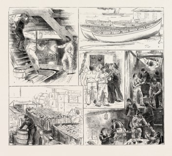 THE ASHANTEE WAR: SHIPPING STORES AND WAR MATERIAL AT WOOLWICH FOR THE GOLD COAST: 1. Stowing the