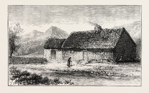 THE ROYAL COTTAGE AT DUNCRAGGAN IN THE HIGHLANDS, UK, 1873 engraving