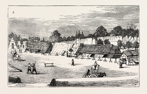 THE RUSSIAN EXPEDITION TO KHIVA: ENCAMPMENT OF THE TURKESTAN ARMY UNDER THE WALLS OF THE TOWN OF