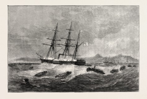 THE ASHANTEE WAR: LANDING THE FORCES FOR SIR GARNET WOLSELEY'S RECENT MARCH ON DUNQUAH, ANGLO