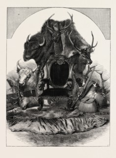TROPHY IN MEMORY OF SIR EDWIN LANDSEER, 1802-1873, PAINTER, 1873 engraving