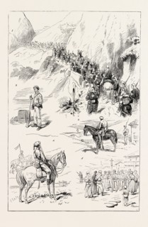 THE CARLIST WAR IN THE NORTH, SPAIN: 1. A Republican Column on the March. 2. A Carlist Custom House