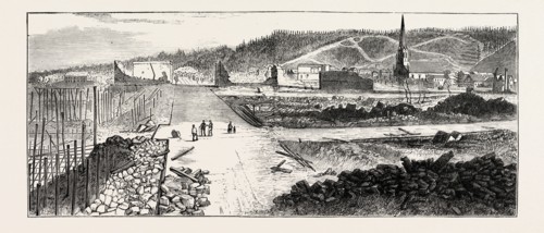 THE GREAT FIRE AT PORTLAND, OREGON, U.S.A., UNITED STATES OF AMERICA, US, USA, 1873 engraving