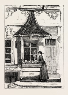 BAKER'S SHOP AT WURZBURG, GERMANY, 1873 engraving