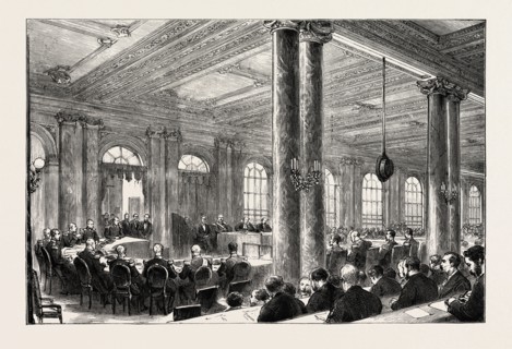 TRIAL OF MARSHAL BAZAINE AT VERSAILLES, FRANCE: GENERAL VIEW OF THE COURT; Duc d'Aumale, Marshal
