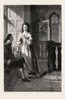 THE OLD CLOCK ON THE STAIRS, BY A. RANKLEY, 1873 engraving