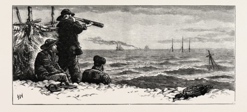 THE NORTHFLEET DISASTER: VIEW OF THE NORTHFLEET FROM DUNGENESS; UK, 1873 engraving