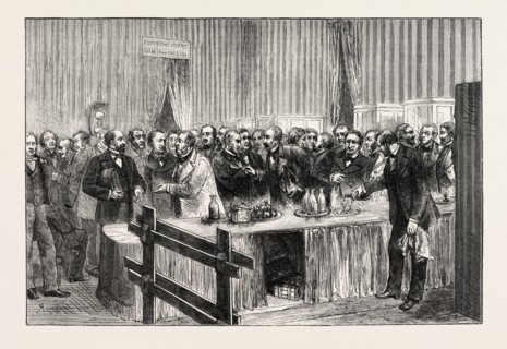 THE DEPUTIES OF THE VERSAILLES ASSEMBLY IN THE REFRESHMENT ROOM, 1873 engraving