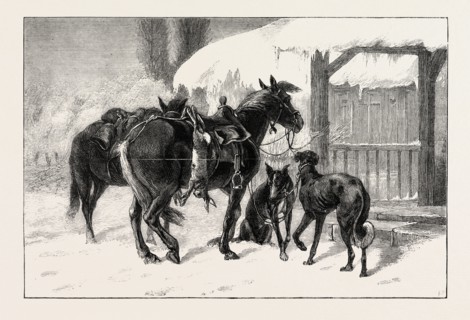COURSING IN POLAND: TWO POLISH HUNTERS, FROM A PAINTING BY JULIUS KOSSAK, 1824-1899, POLISH